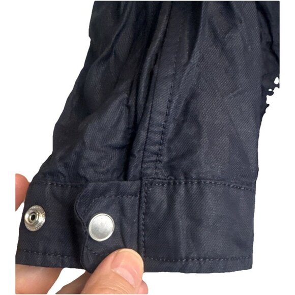 Talbots Women’s Navy Blue Full Zip Up Hooded Lightweight Jacket Sz Petite 10 - Picture 7 of 12